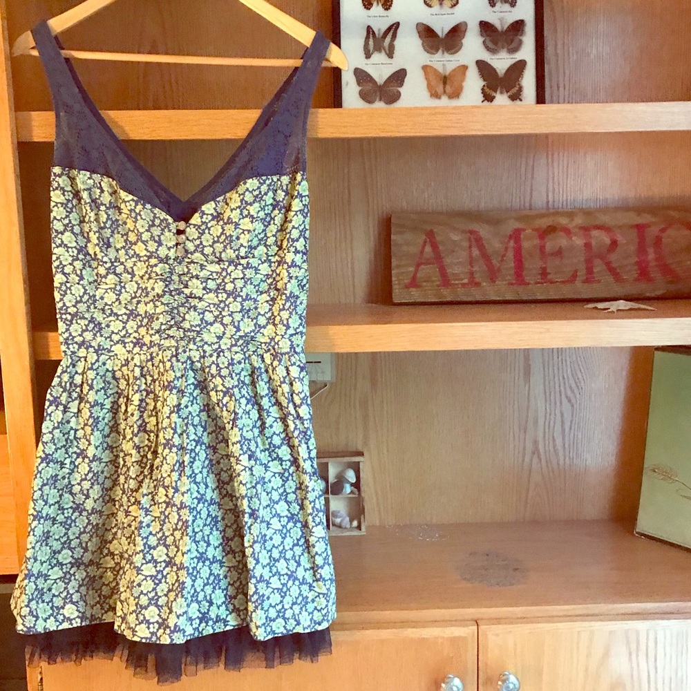 Free People Floral Feminine Mini Sun Dress 6 💚